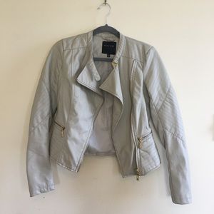 THERAPY | Beige Faux Leather Moro Jacket